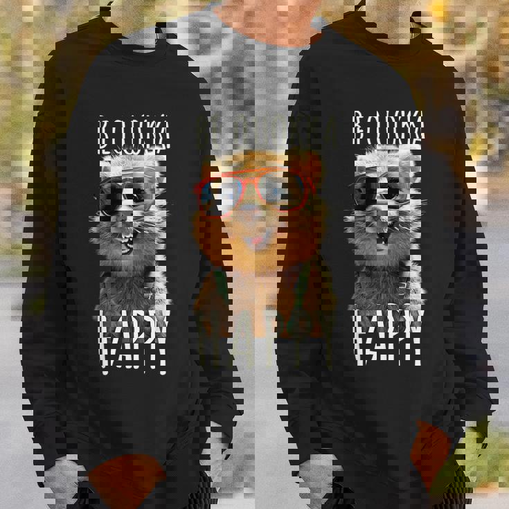 Be Quokka Happy クオッカ・ビー・クオッカ・ハッピー＆クオッカとスマイル スウェットシャツ 彼への贈り物