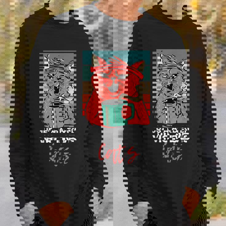 Rad Techは猫、放射線ヴィンテージ猫おもしろさんを愛しています スウェットシャツ 彼への贈り物