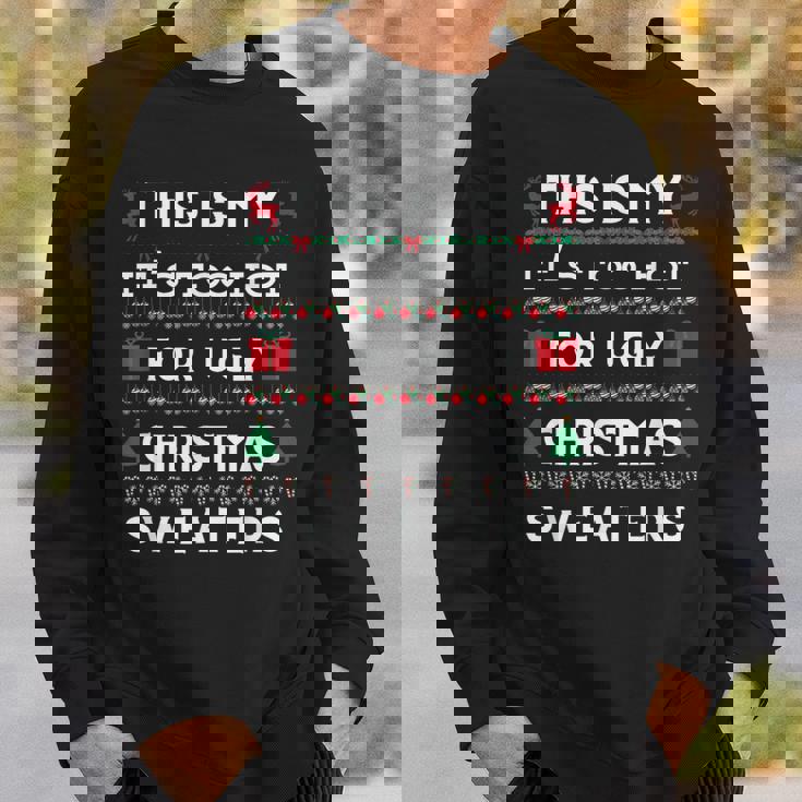 Retro Ugly Christmas Sweater Candy Cane Tree Vibes Sweatshirt Gifts for Him