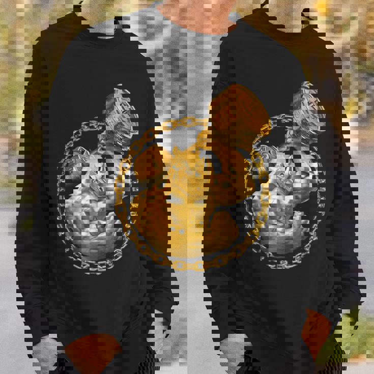 Rhino Beast ワークアウト ゴールド フィットネス ジム 動物 筋肉 ダンベル スウェットシャツ 彼への贈り物