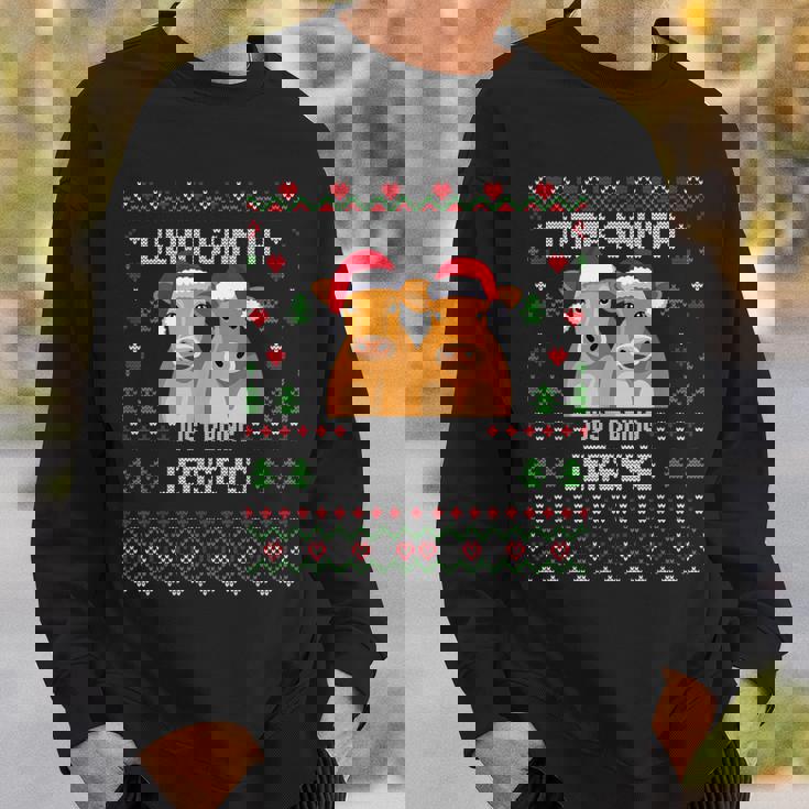 Santa Jersey Cow Christmas Dairy Cattle Ugly Xmas Sweater Sweatshirt Gifts for Him