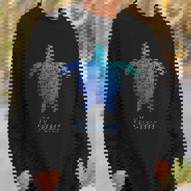 Save The Hawaii ウミガメ ハワイアン ブルー トライバル 亀 ホヌ 長袖tシャツ スウェットシャツ 彼への贈り物