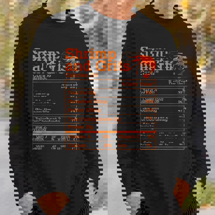 Shrimp And Grits Nutrition Facts Label Calories Protein Food スウェットシャツ 彼への贈り物