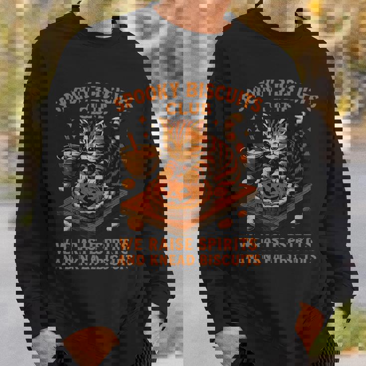 Spooky Biscuits Club Cat 面白い ハロウィン ベーキングベイカー 長袖tシャツ スウェットシャツ 彼への贈り物
