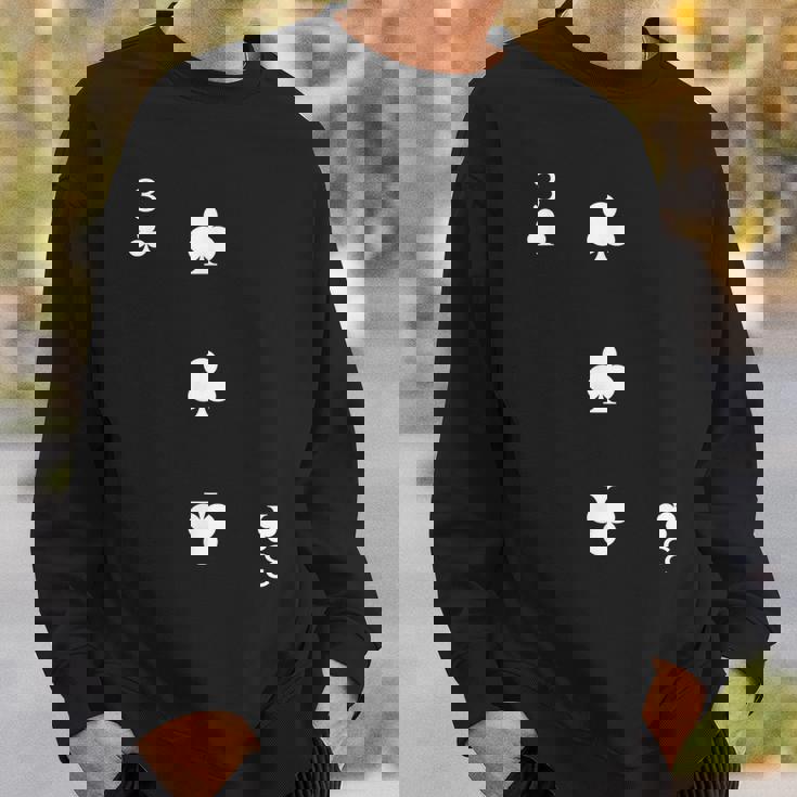 Three 3 Of Clubs トランプ ポーカーカード ブラックジャックカード スウェットシャツ 彼への贈り物