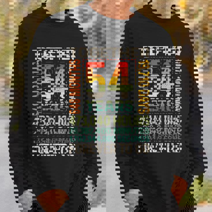 Together 54 Years Forever To Go 結婚54周年記念 スウェットシャツ 彼への贈り物