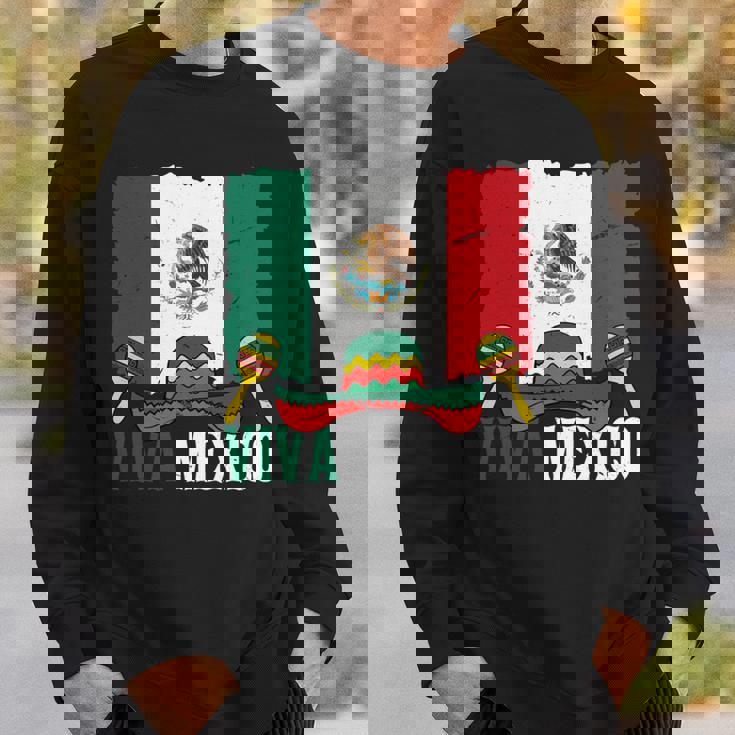 Viva Mexico ソンブレロ インディペンデンス メキシコ 国旗 メキシコ 長袖tシャツ スウェットシャツ 彼への贈り物