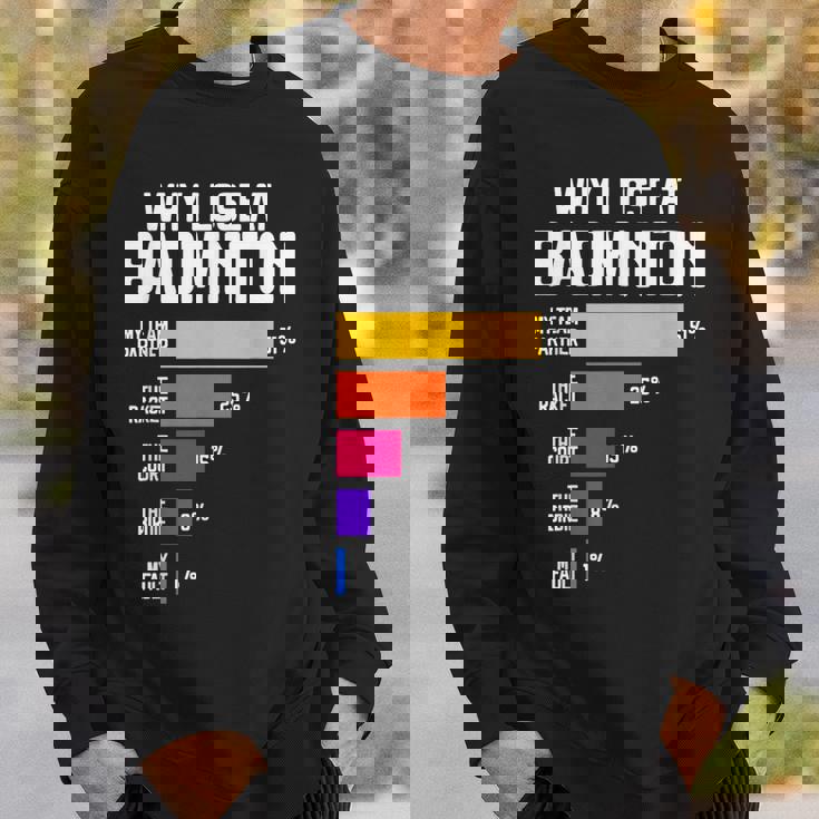 Why I Lose At Badminton 面白い言い訳 シャトルコック バーディー スウェットシャツ 彼への贈り物