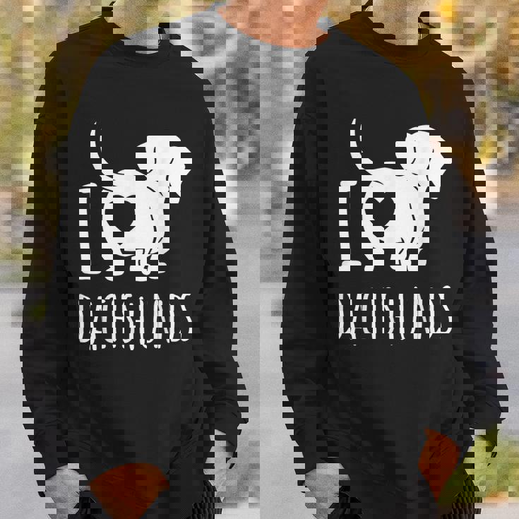 Wiener Dog ダックスフンド 犬 ペット愛好家 I Love Dachshunds スウェットシャツ 彼への贈り物