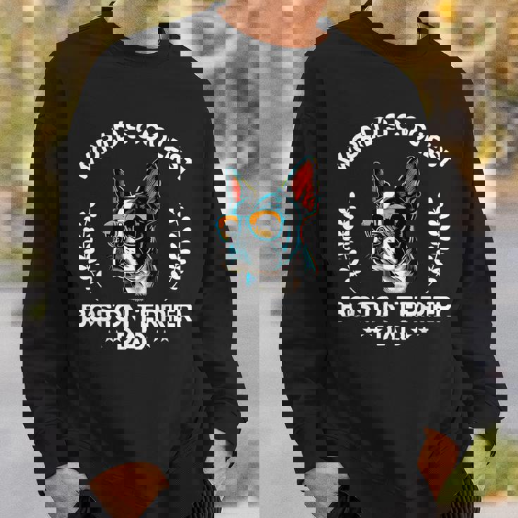 World's Coolest Dog Dad Papa メンズ ボストンテリア スウェットシャツ 彼への贈り物