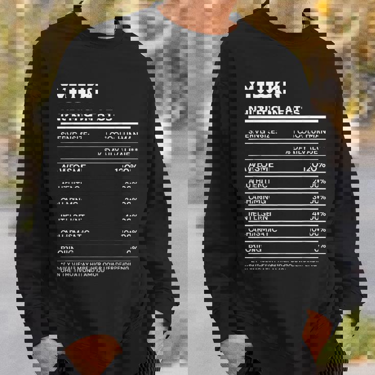 Yuuki 栄養成分表示 スウェットシャツ 彼への贈り物