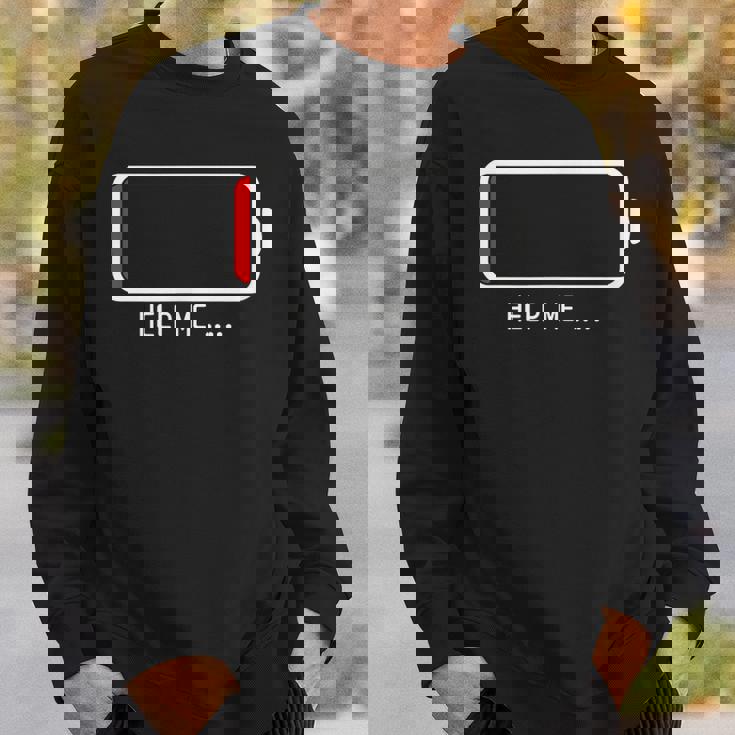 「 Help Me バッテリー 電池切れ」おもしろ 筆文字！服 面白い文字入り スウェットシャツ 彼への贈り物