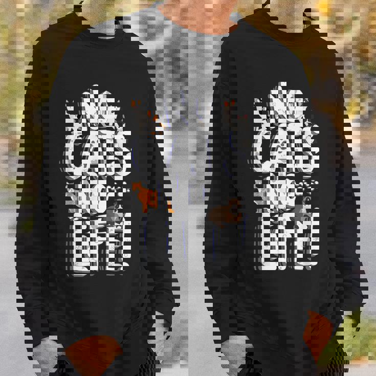 「No Cats No Life」 母の日 バレンタインデー 猫 母 スウェットシャツ 彼への贈り物