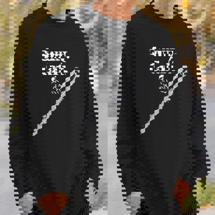 「ごめんなさい。できません。バスフルート」フルート奏者のための面白いバスフルート スウェットシャツ 彼への贈り物