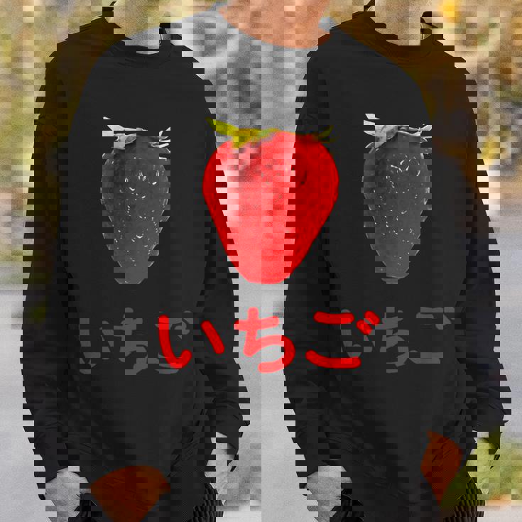いちご 赤文字 苺 大trawberry Big Color Photo スウェットシャツ 彼への贈り物