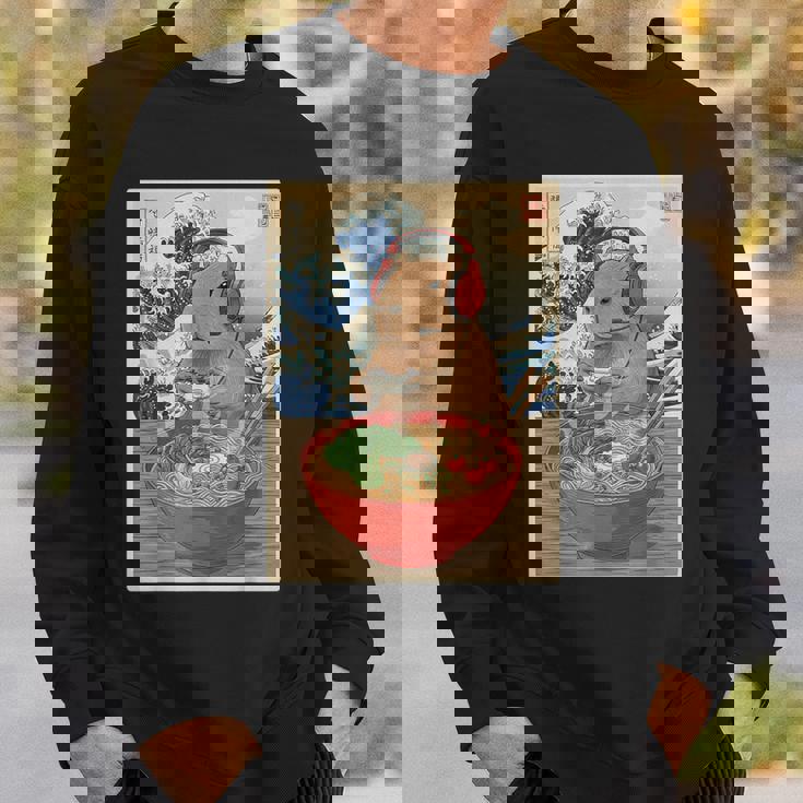 かわいい かわいい 日本人 ゲーマー 面白い ラーメン レトロ カピバラ スウェットシャツ 彼への贈り物