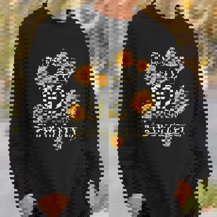 かわいいひまわり 92歳の誕生日 92歳の誕生日 長袖tシャツ スウェットシャツ 彼への贈り物