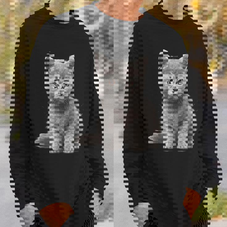 かわいいブリティッシュショートヘア 猫好きの子猫 スウェットシャツ 彼への贈り物