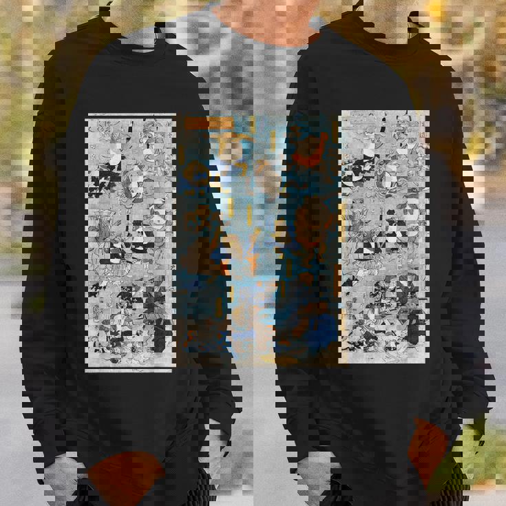 かゑるづくし 擬人化された蛙が 歌川国芳 日本の侍カエル 日本の伝統芸術 浮世絵 ヴィンテージの美学 スウェットシャツ 彼への贈り物