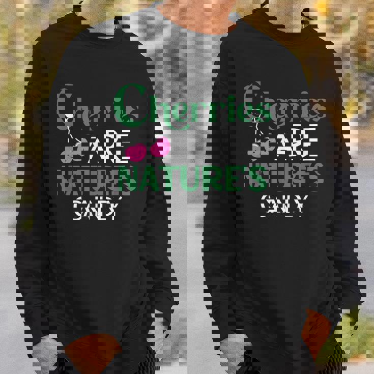 さくらんぼは自然のキャンディー、食べて健康によい名言 スウェットシャツ 彼への贈り物