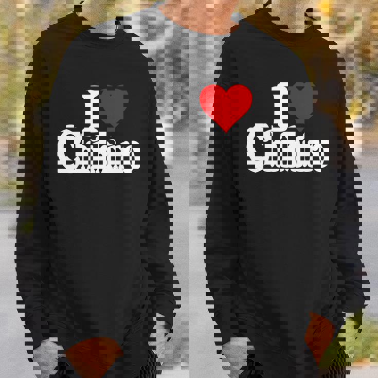 にハートのちひろの名前が大好き 長袖tシャツ スウェットシャツ 彼への贈り物