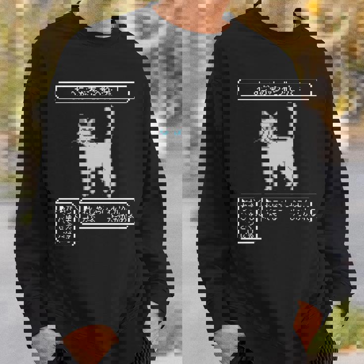 ねこがあらわれた！ 猫好き ゲーム好き ネコ飼い ネコママ 猫ママ ネコパパ 猫パパ Rpg ゲーム 猫 ねこ ネコ 長袖tシャツ スウェットシャツ 彼への贈り物