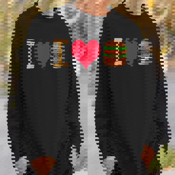 アイ・ラブ・デラックス・ハンバーガー スウェットシャツ 彼への贈り物