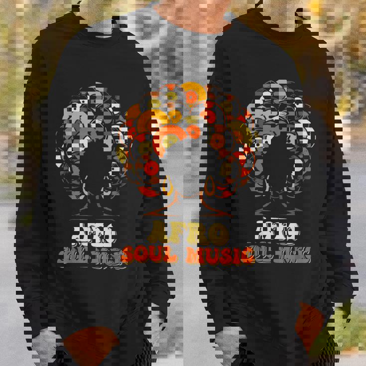 アフロソウルミュージック ビニール レトロ 70年代 80年代 ファンク ディスコダンス スウェットシャツ 彼への贈り物