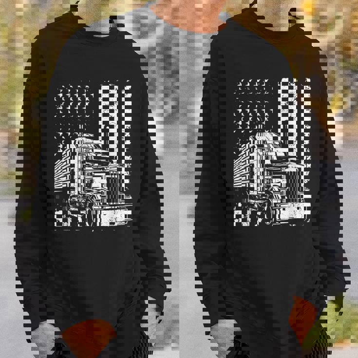 アメリカントラック フラッグusaアメリカトラッカー スウェットシャツ 彼への贈り物