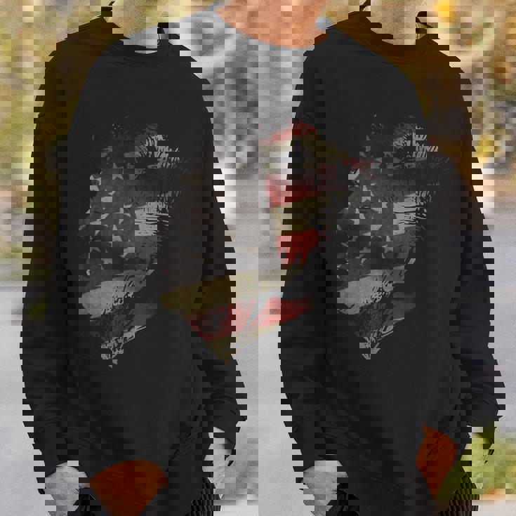 アメリカ国旗 ドナルド・トランプ 大統領のシルエット スウェットシャツ 彼への贈り物