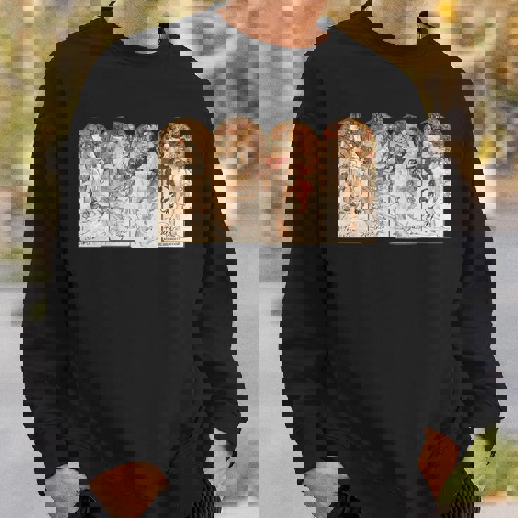 アルフォンス・マリア・ミュシャの季節 長袖tシャツ スウェットシャツ 彼への贈り物