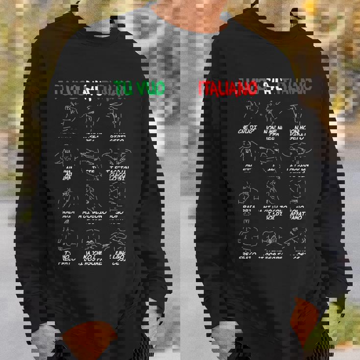 イタリアのジェスチャー、翻訳者、面白いハンドジェスチャー。 スウェットシャツ 彼への贈り物