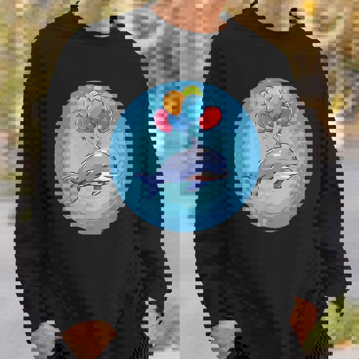 イルカと風船のコスチュームで一日を明るくしましょう。 スウェットシャツ 彼への贈り物