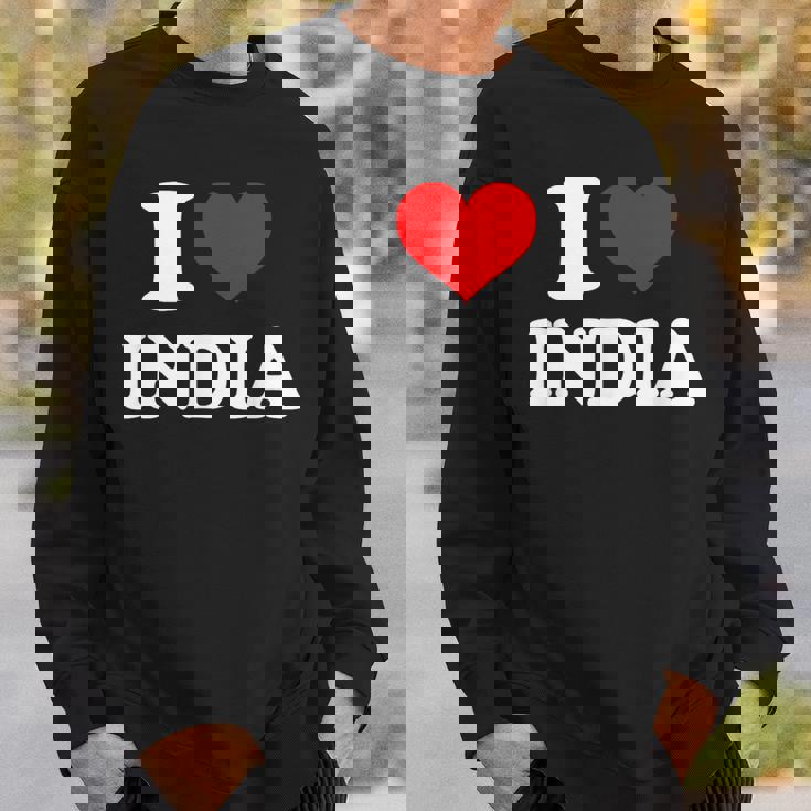 インド I Heart India I Love India スウェットシャツ 彼への贈り物