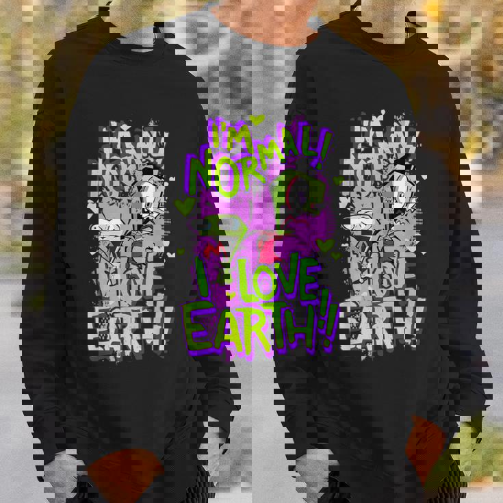 インベーダージムアイムノーマルアイラブアースデイ スウェットシャツ 彼への贈り物