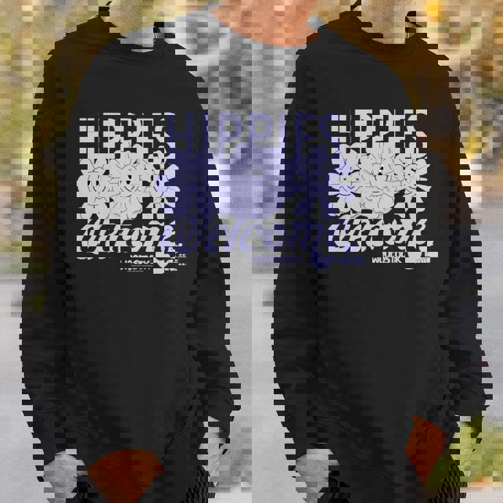 ウッドストック・ヒッピーズ・ウェルカム・スマイリング・フラワーズ 長袖tシャツ スウェットシャツ 彼への贈り物