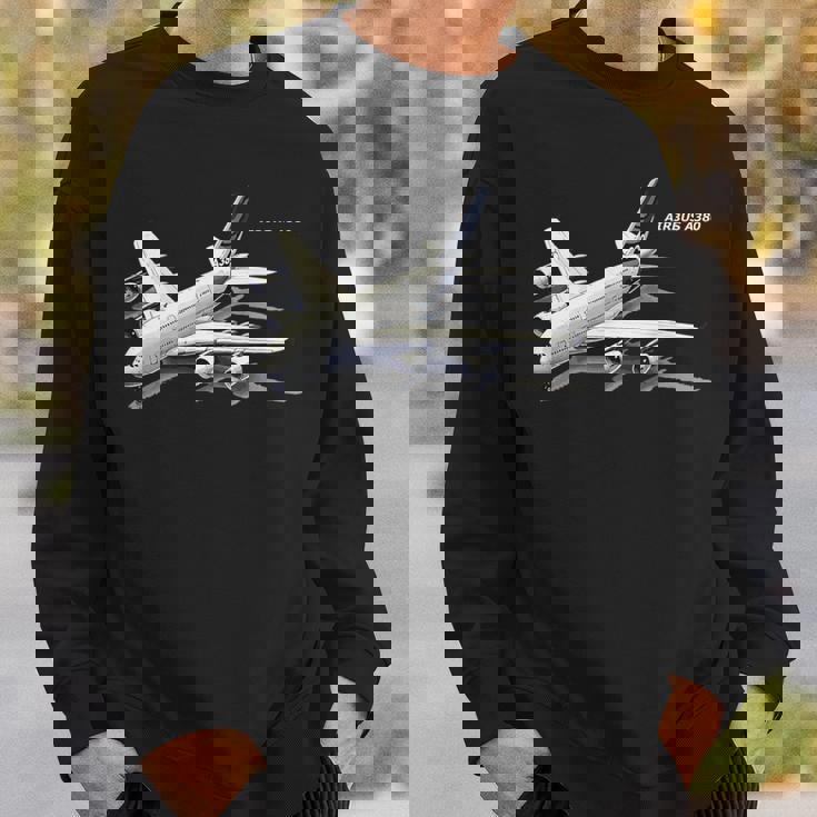 エアバスa380ターボジェット飛行機旅客機航空パイロットギフト スウェットシャツ 彼への贈り物