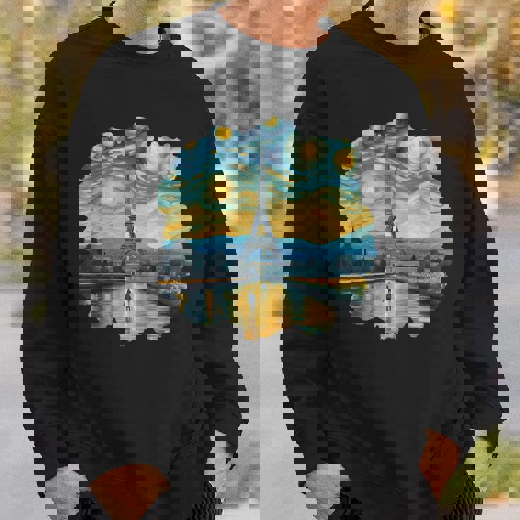 エッフェル塔 アートワーク ルーヴル美術館 フランス観光 パリ スウェットシャツ 彼への贈り物