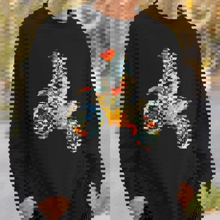 エレガントなシルエット フラワーアートピース フローラル モトクロス スウェットシャツ 彼への贈り物