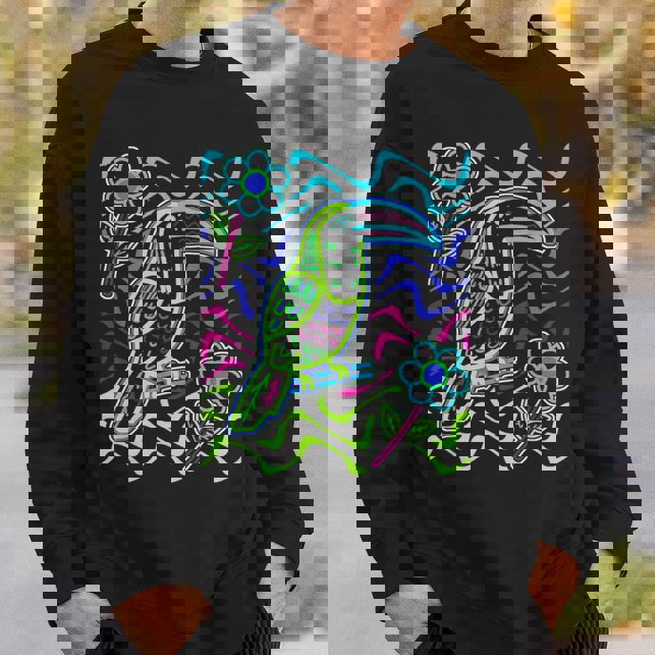 オオハシの鳥 アラカリ オオハシ オオハシ モラ アート パナマ・クナ族作 スウェットシャツ 彼への贈り物