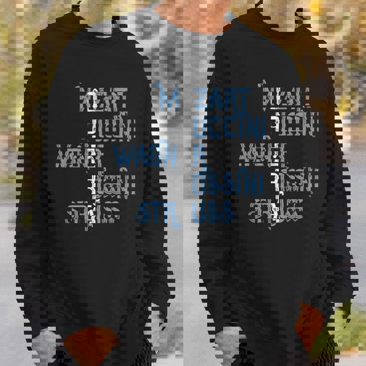 オペラ好きのギフト モーツァルト プッチーニ ワーグナー ロッシーニ シュトラウス 長袖tシャツ スウェットシャツ 彼への贈り物