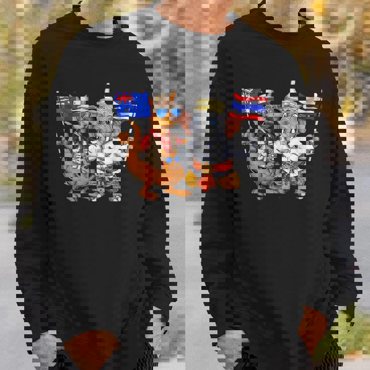 オーストラリア カンガルー タイ 象 オーストラリアの旗 タイの遺産 誇り オーストラリア タイ 愛国者 オーストラリア スウェットシャツ 彼への贈り物