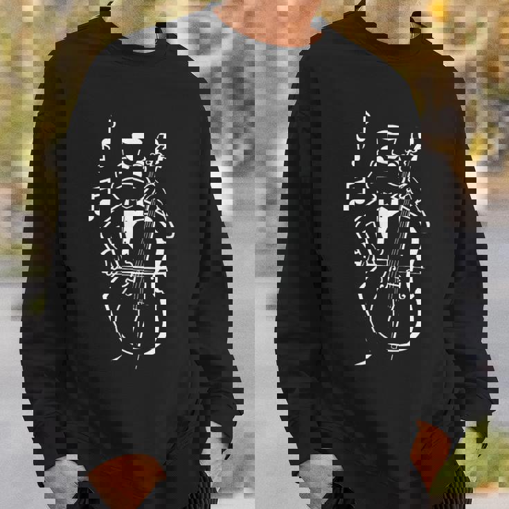 カエル 演奏 コントラバス 音符付き チェロ コントラバス スウェットシャツ 彼への贈り物