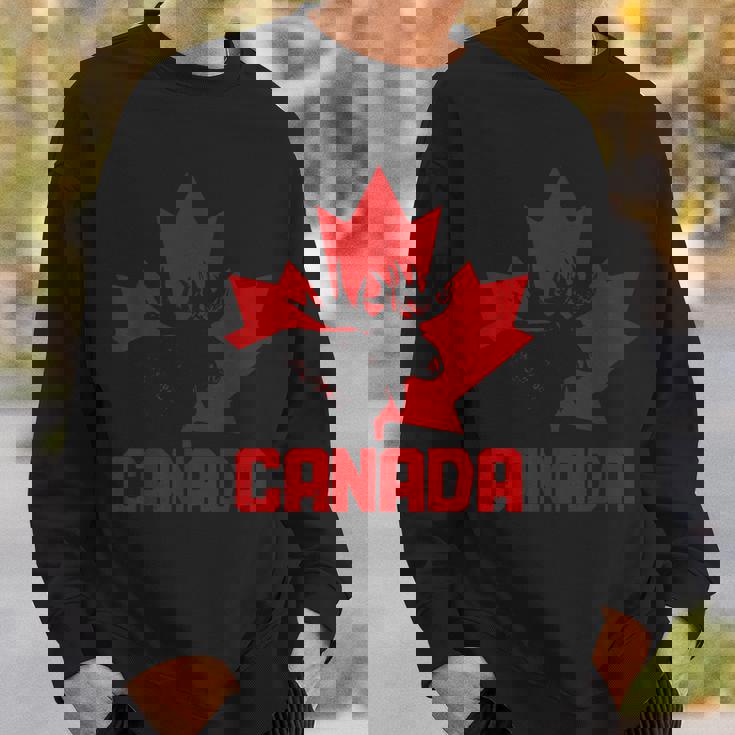 カナダヘラジカ メープルリーフ プライド ヴィンテージ カナダ国旗 スウェットシャツ 彼への贈り物