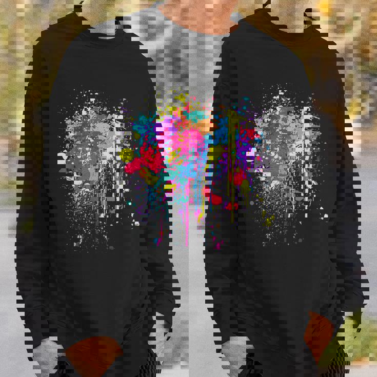 カラフルなペイントスプラッシュカラー。 スウェットシャツ 彼への贈り物