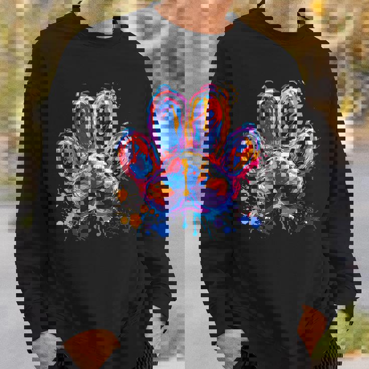 カラフルな動物の犬の足跡 スウェットシャツ 彼への贈り物