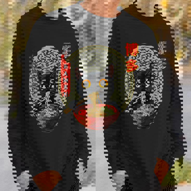 カワイイ猫とラーメン 博多 日本アニメヌードル文化 スウェットシャツ 彼への贈り物