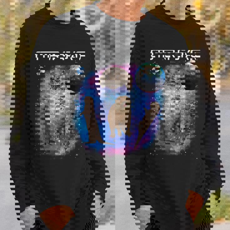 カワウソ宇宙 面白いカワウソ 宇宙カワウソ 長袖tシャツ スウェットシャツ 彼への贈り物