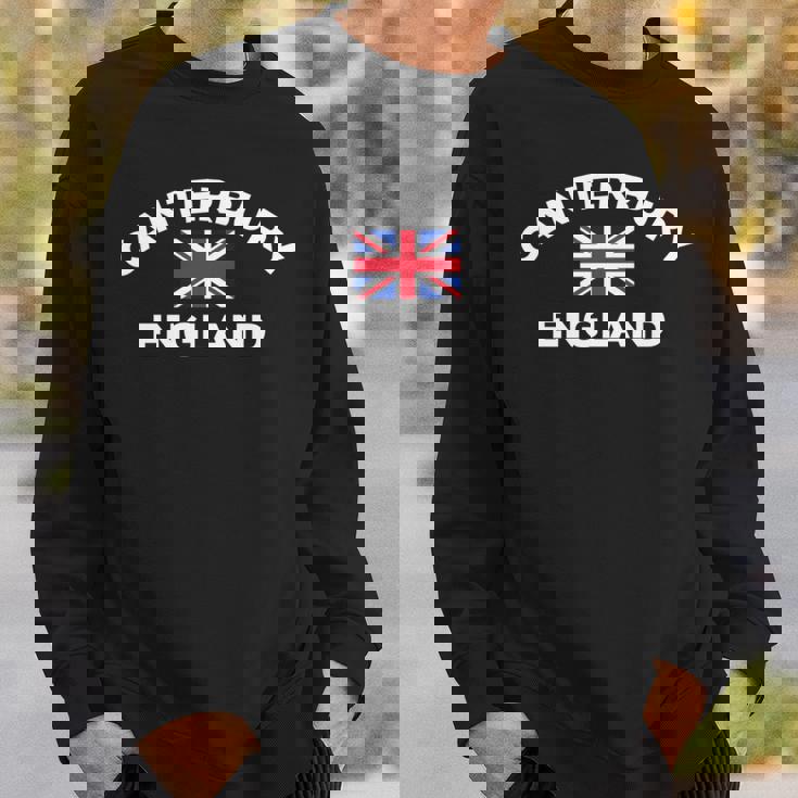 カンタベリー イギリス Uk イギリス シティ ユニオンジャック 旗 長袖tシャツ スウェットシャツ 彼への贈り物