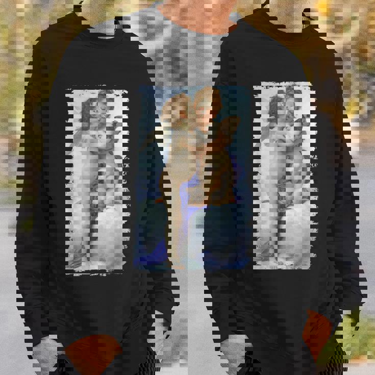 キスエンジェルズ ファーストキス 絵画 天使 キス キューピッド ラブ スウェットシャツ 彼への贈り物